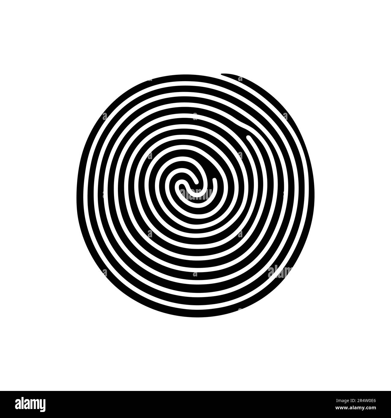 Fingerprint, secure security logo. Icon on white background. Vector illustration Stock Vector