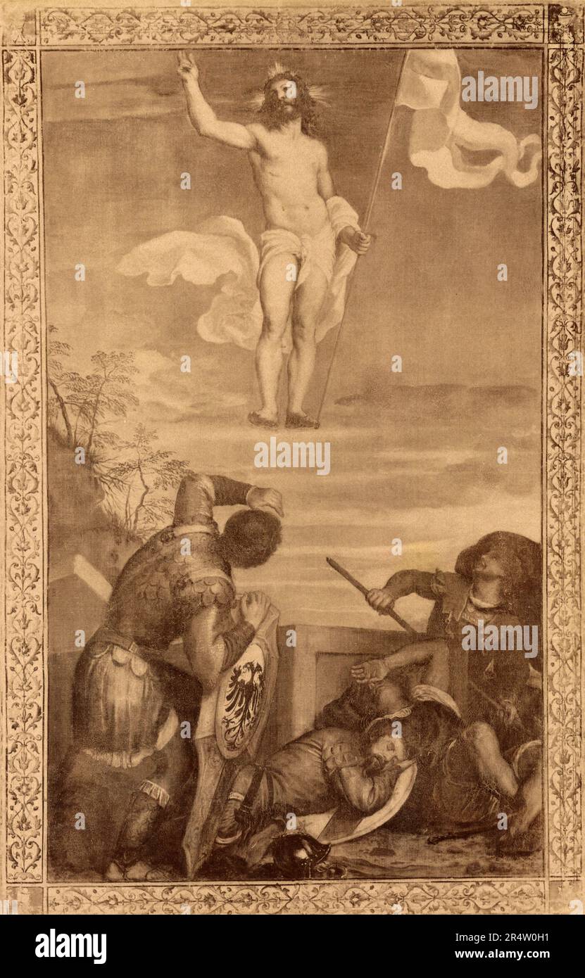 The Resurrection, painting by Italian artist Titian, Palazzo Ducale, Urbino, Italy 1900s Stock Photo