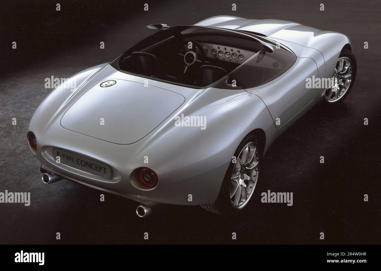 Back view of the Jaguar F-Type concept car, UK 2000 Stock Photo