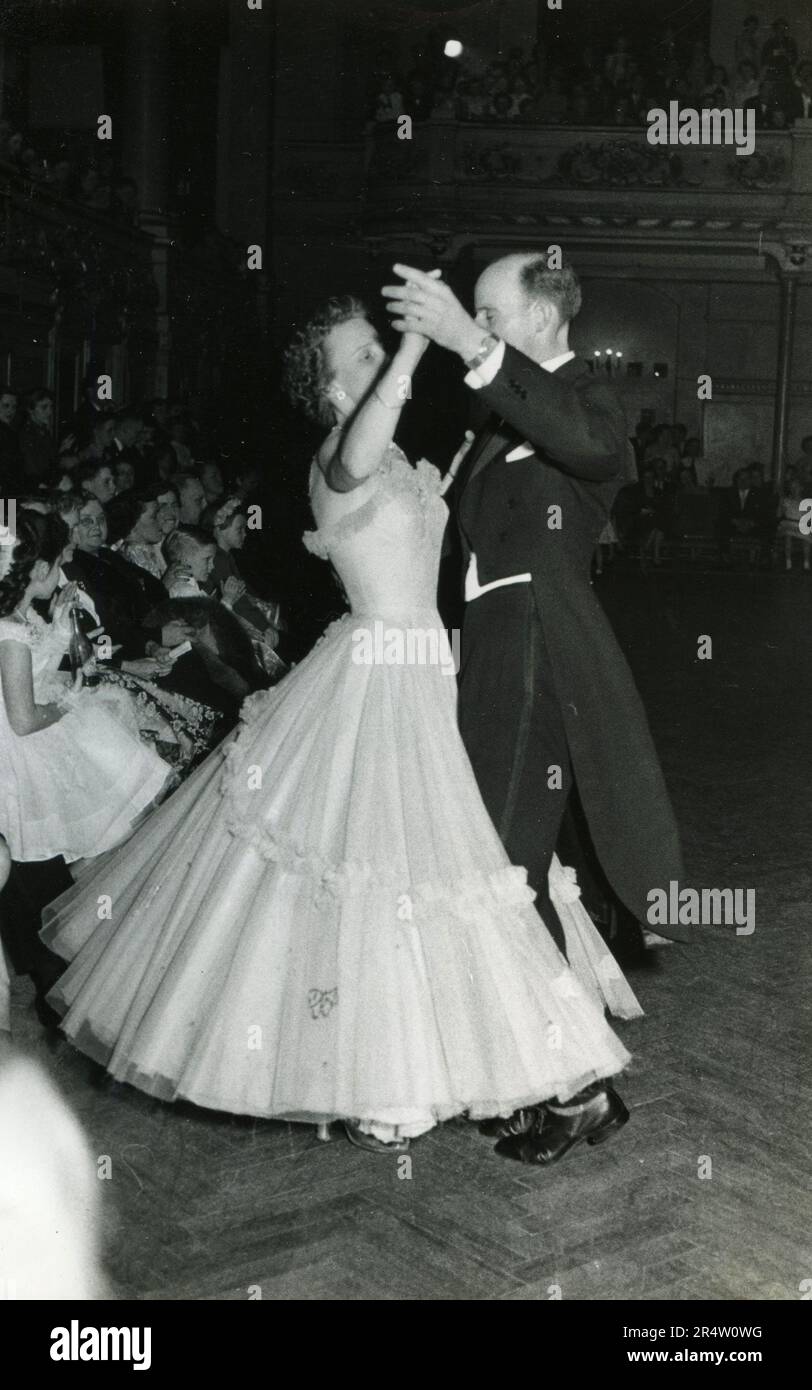Dancing couple at the Odd Fellow Palace, Copenhagen, Denmark 1955 Stock Photo