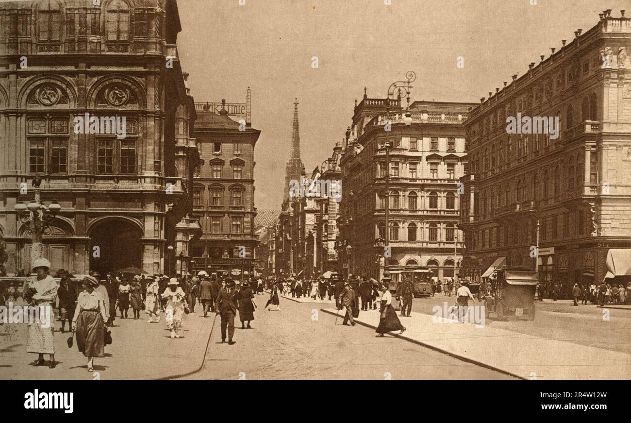 View of Karntner strasse, Vienna, Austria 1924 Stock Photo