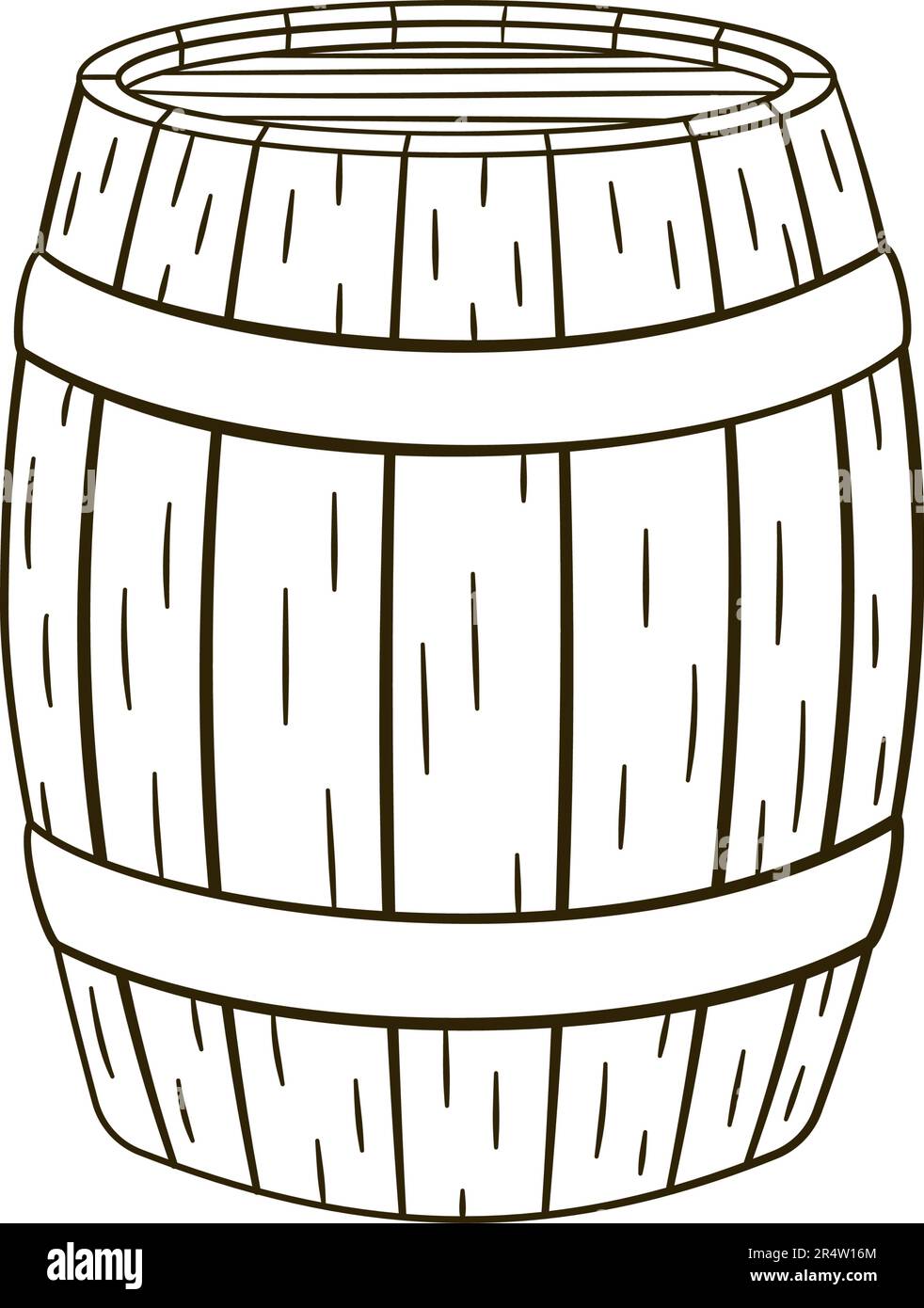 Barrel outline. Icon. Cartoon. Vector illustration. Isolated on white