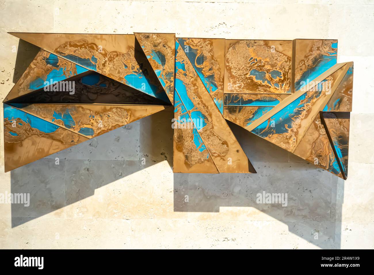 Laddie John Dill - Untitled sculptural composition 1985 - cement, glass, oxides, wood Stock Photo
