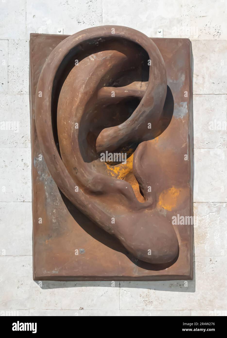 Crispin Foy UK sculptor- Ear sculpture- 2007 Iron, resin. Yerevan Armenia Stock Photo