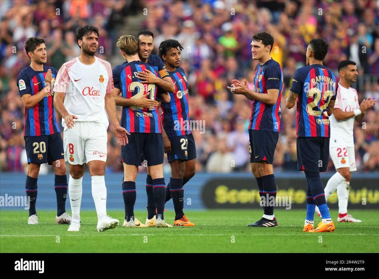 Barcelona, Spain. 28th May, 2023. Sergio Busquets and Frenkie de Jong