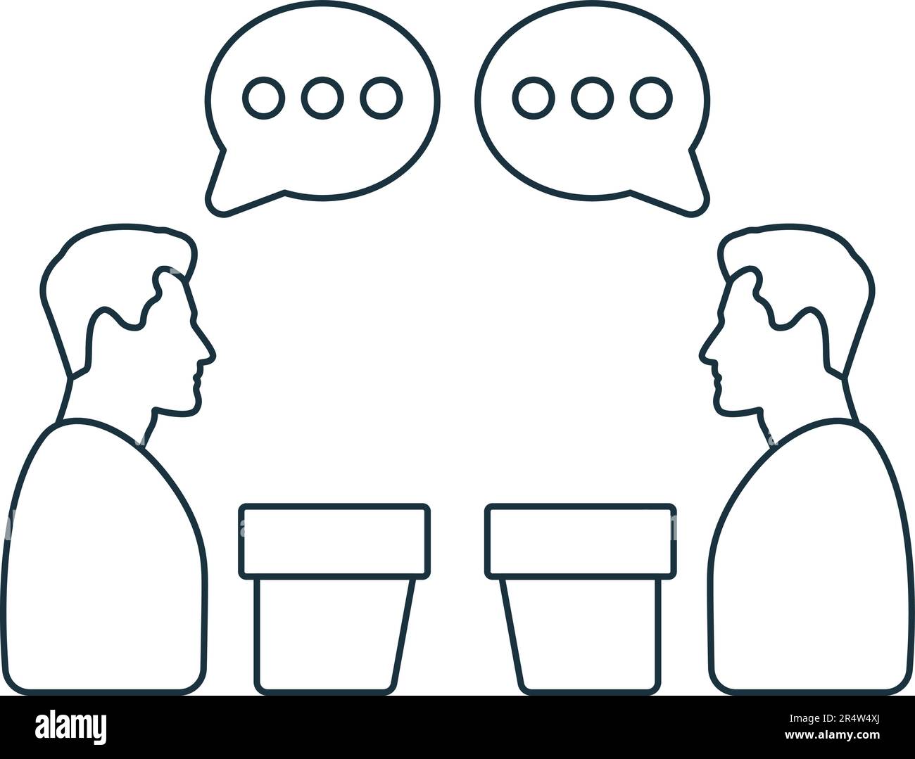 Debate icon. Monochrome simple sign from election collection. Debate