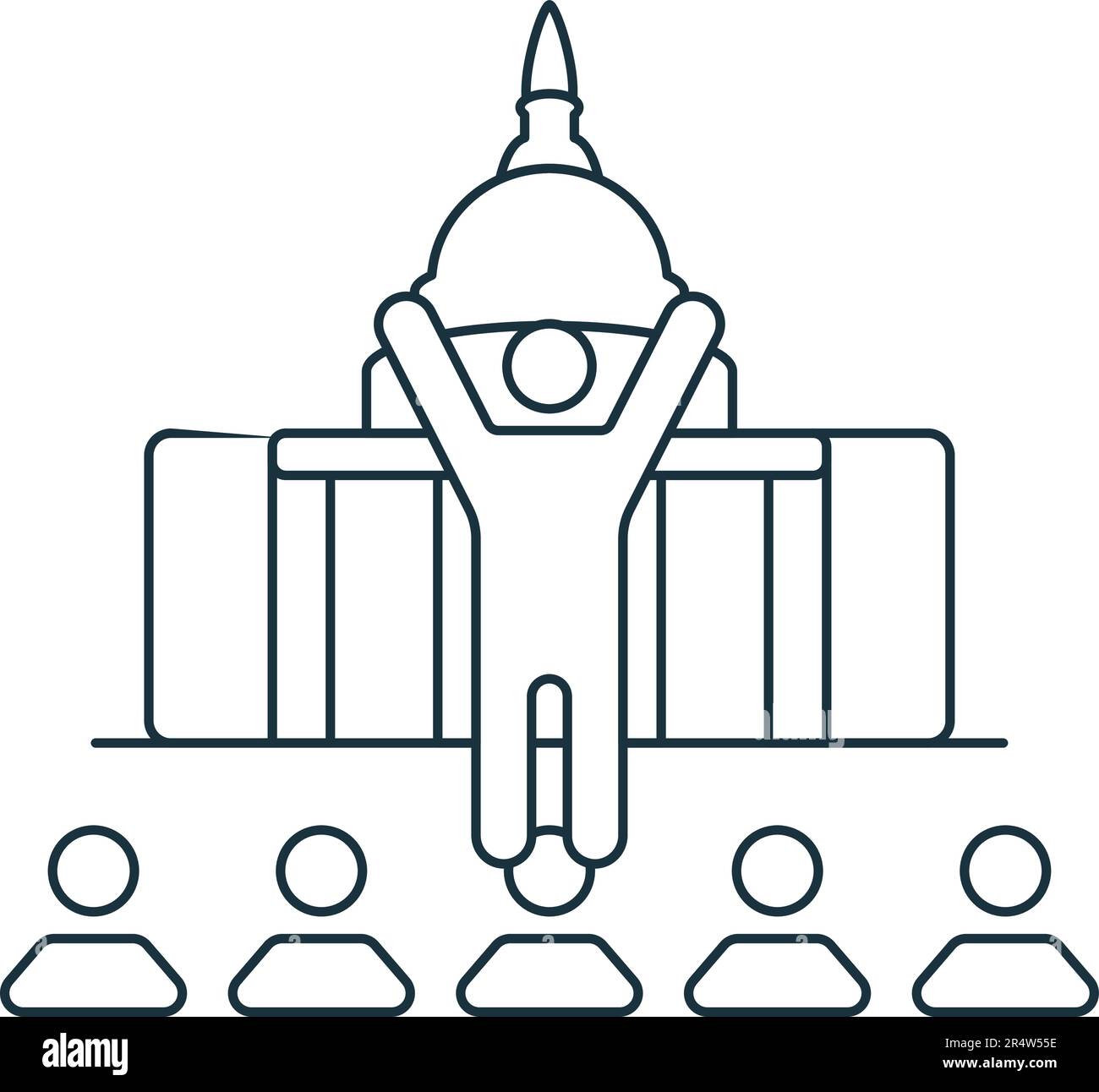 Inauguration icon. Monochrome simple sign from election collection