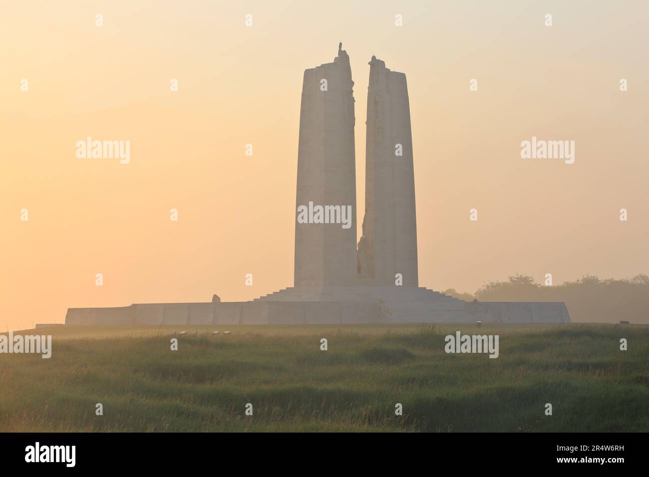 The Canadian National Vimy Memorial on a beautiful misty spring morning ...