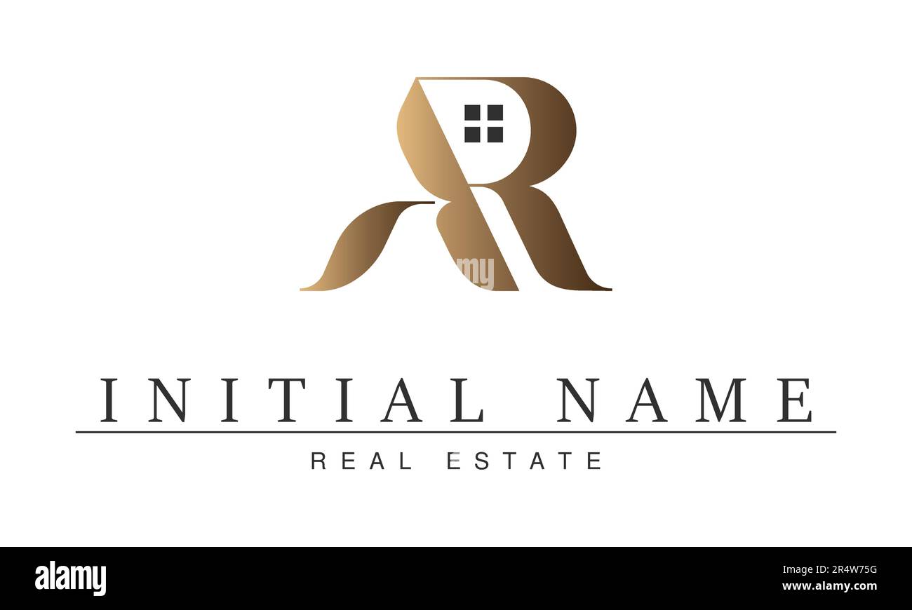 Luxury AR Real Estate Initial Monogram Logo Design Stock Vector