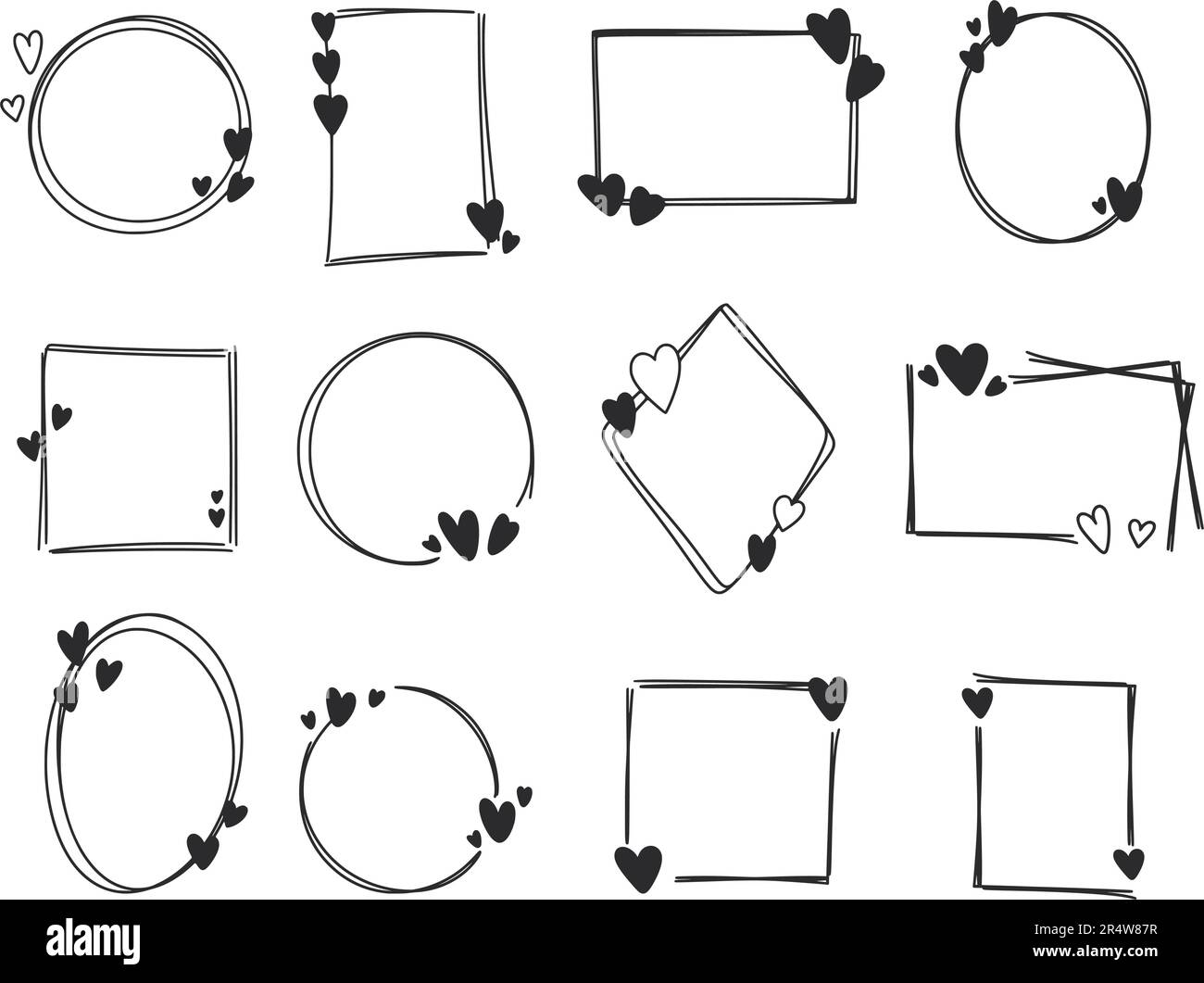 Hand drawn frame set Stock Vector Image & Art - Alamy