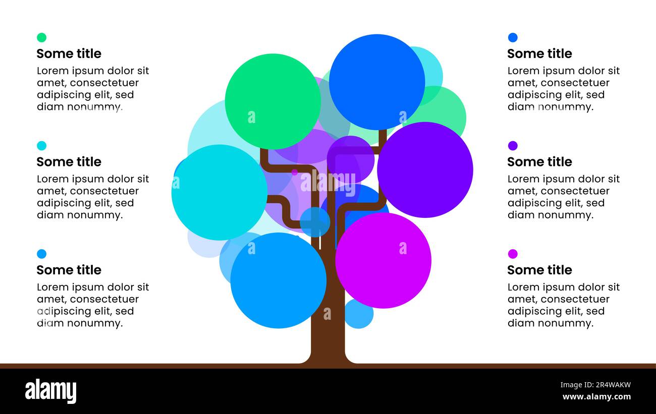 Infographic template with 6 options or steps. Tree. Can be used for ...
