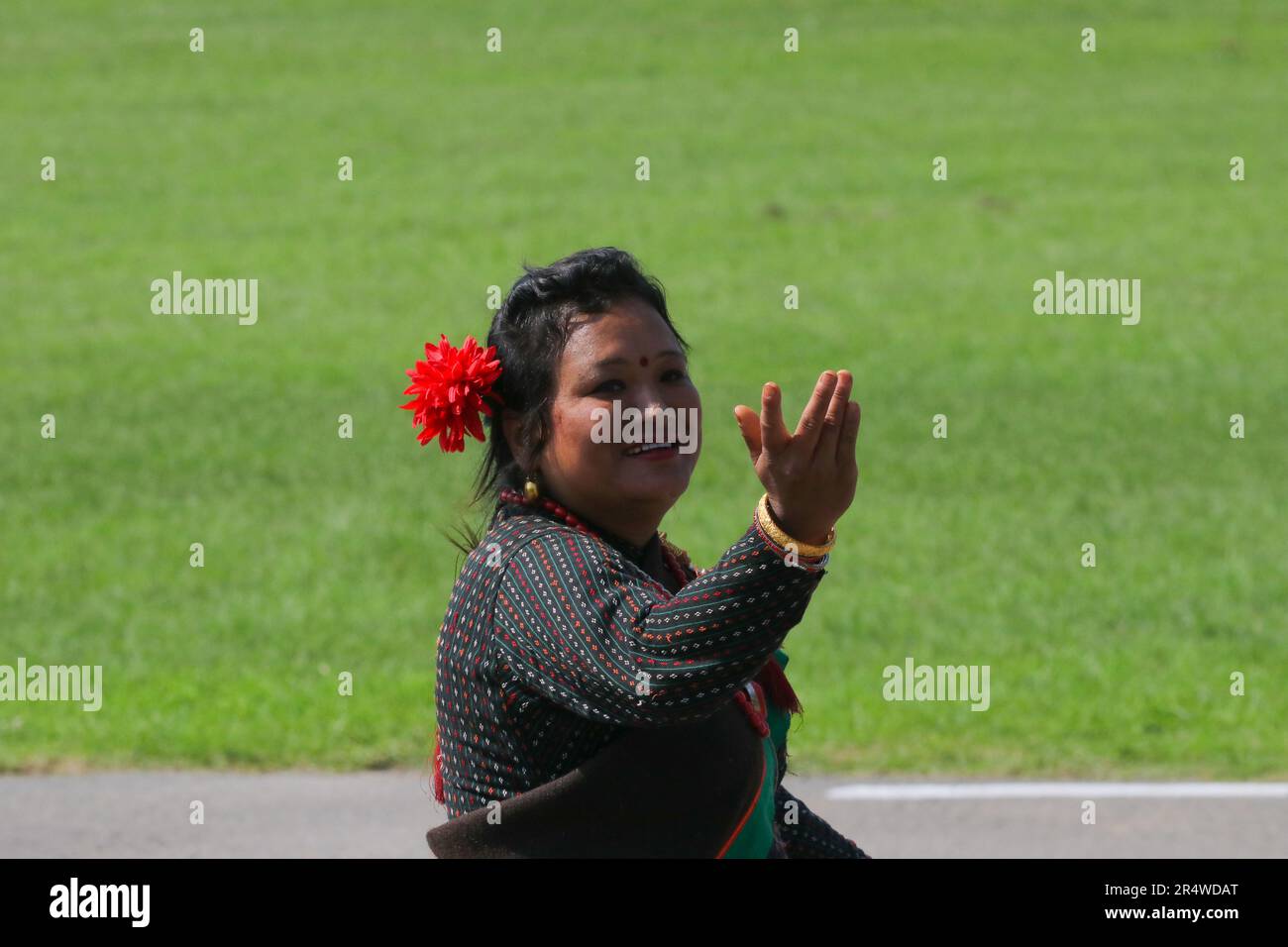 Kathmandu, Nepal. 29th May, 2023. On May 29, 2023 in Kathmandu, Nepal. women in traditional