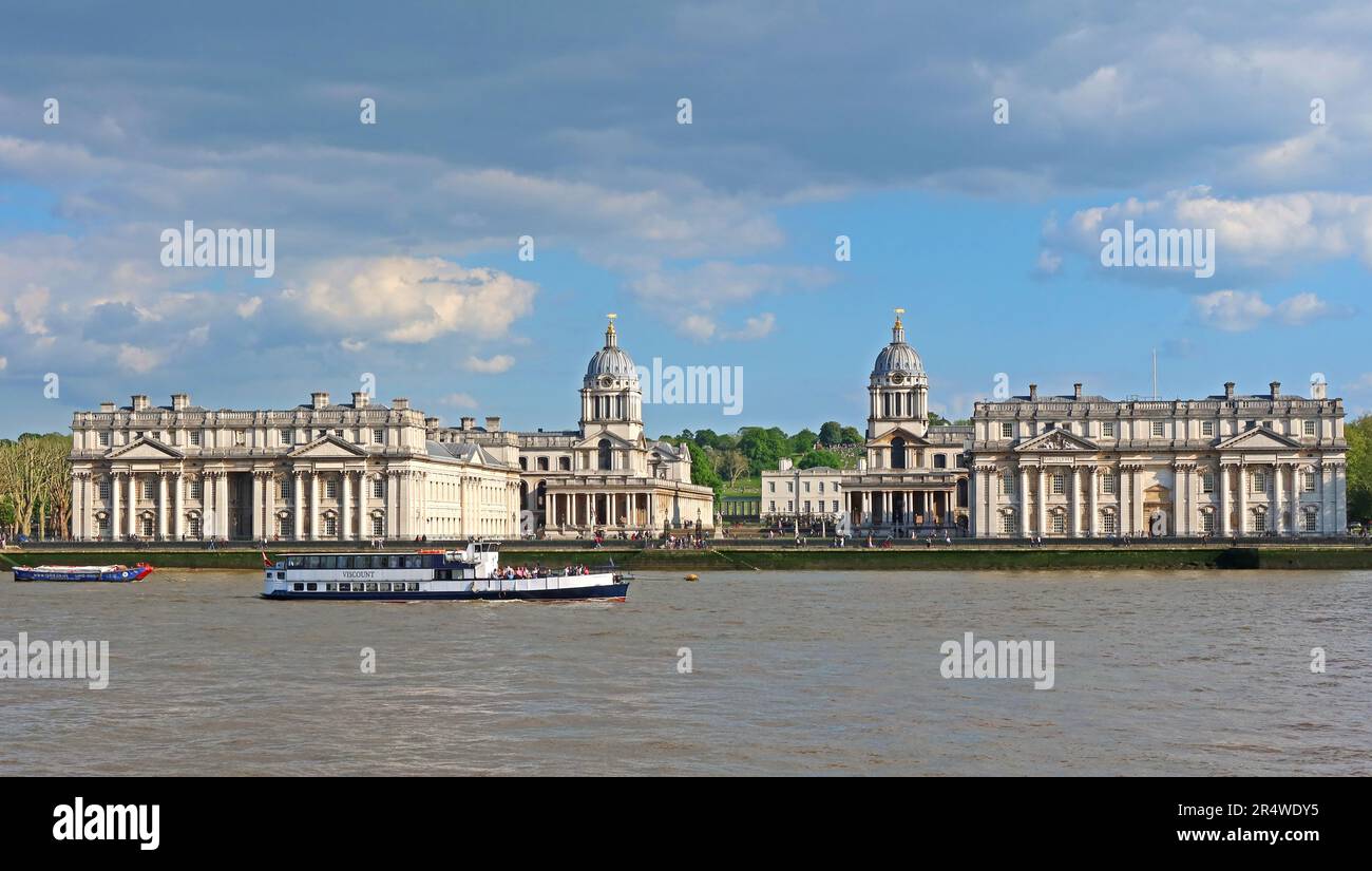 The Old Royal Naval College on the Greenwich waterfront, viewed across ...