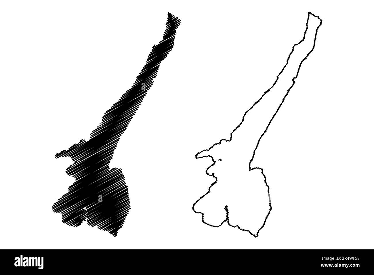 Lake Garda (Italian Republic, Italy) map vector illustration, scribble
