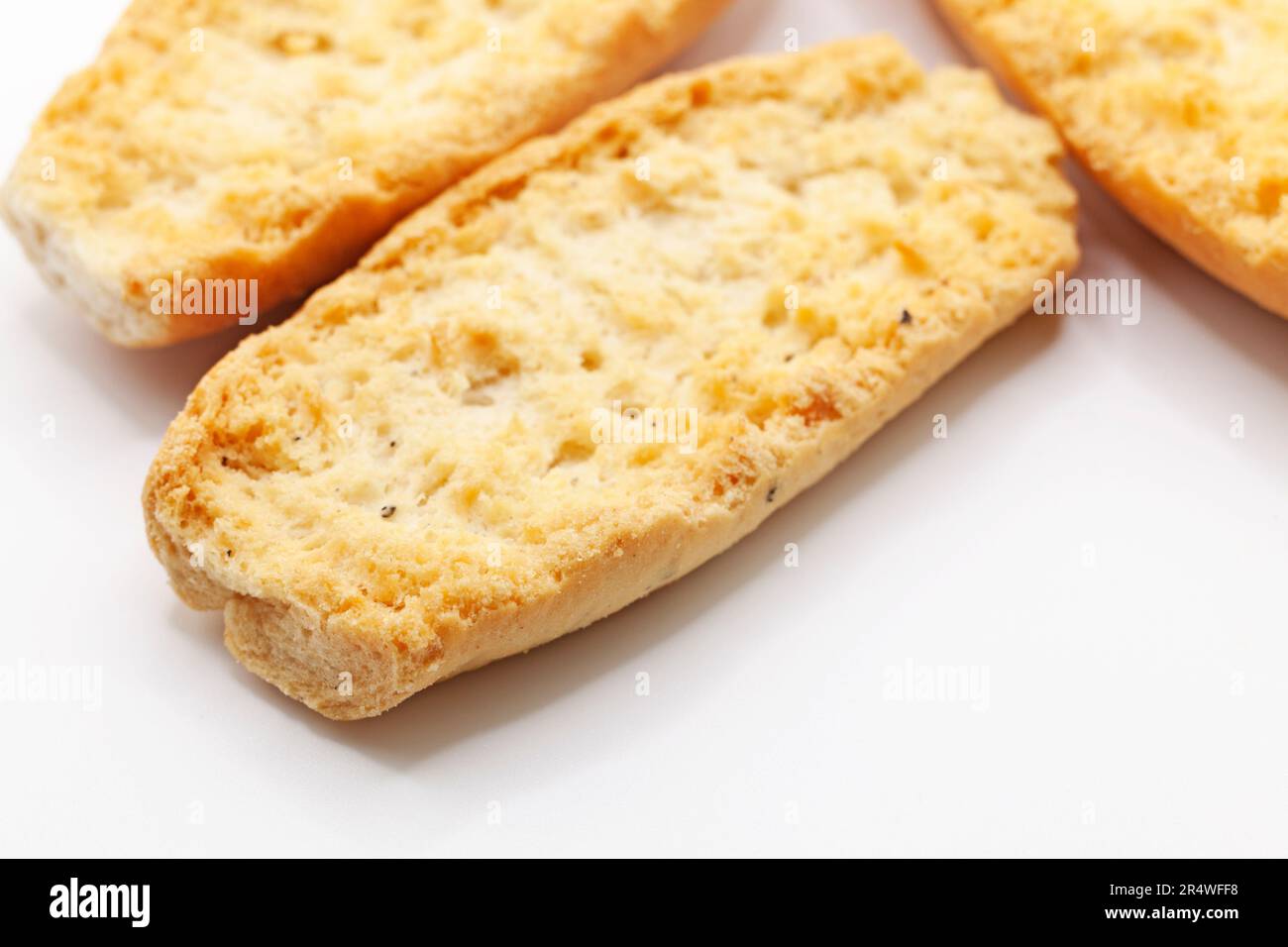 three cardamom biscuits on white background Stock Photo