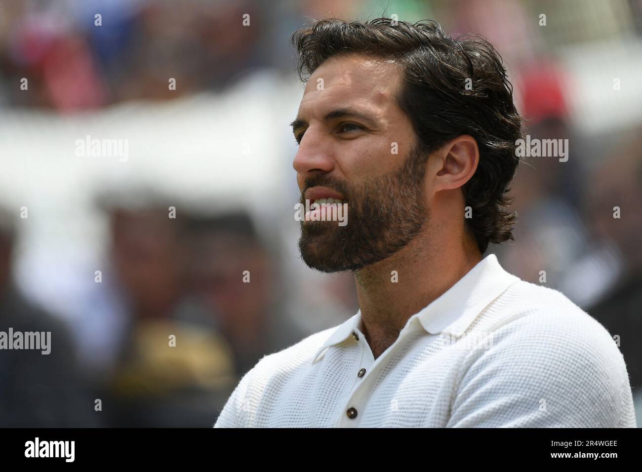 PHILADELPHIA, PA - MAY 29: Paul Rabil, former professional lacrosse player  and co-founder of the Premier Lacrosse League, attends the NCAA Division I  Men's Lacrosse Championship game between the Duke Blue Devils
