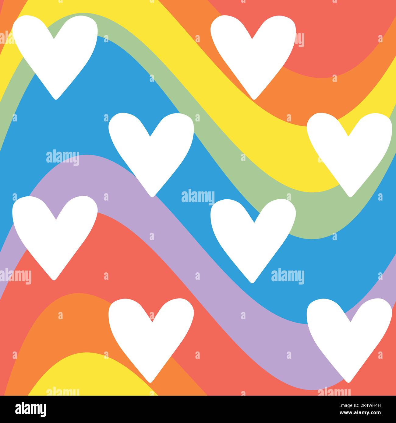 Vector seamless pattern of hearts lgbt groovy Stock Vector Image & Art ...