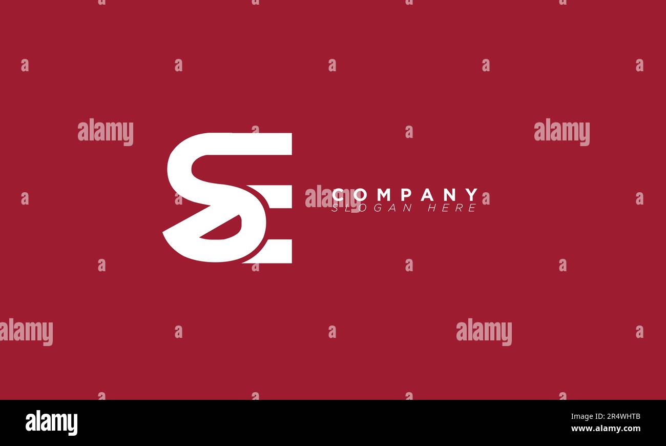 SE Alphabet letters Initials Monogram logo ES, S and E Stock Vector