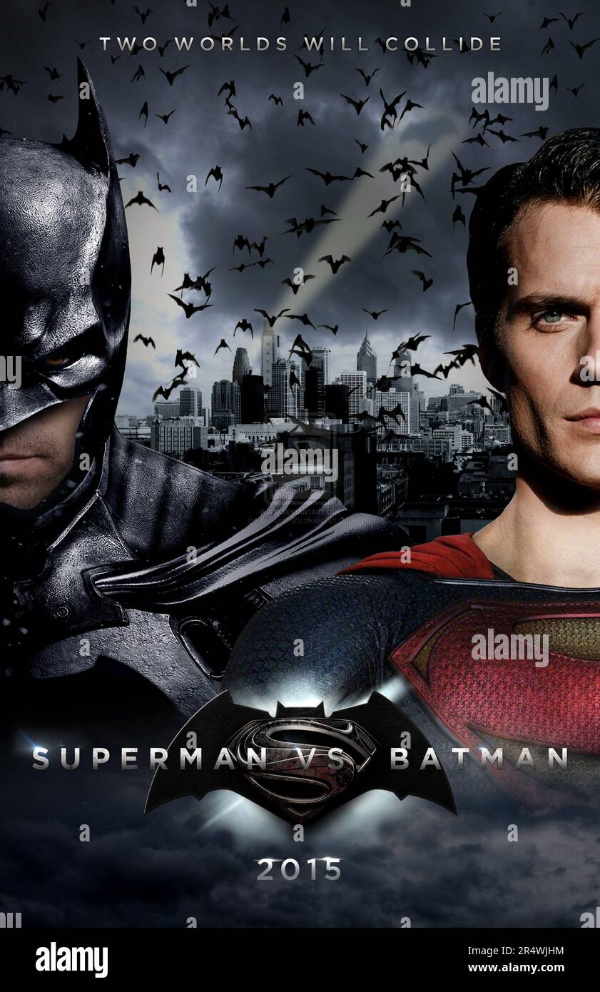 Batman vs Superman: Dawn of Justice is an American superhero film based on the DC Comics characters Superman, Batman and Wonder Woman that is due for release in 2016. The film is the sequel to 2013's Man of Steel and the second installment in the DC Cinematic Universe. Directed by Zack Snyder and starring Henry Cavill, Ben Affleck and Gal Gadot. Stock Photo