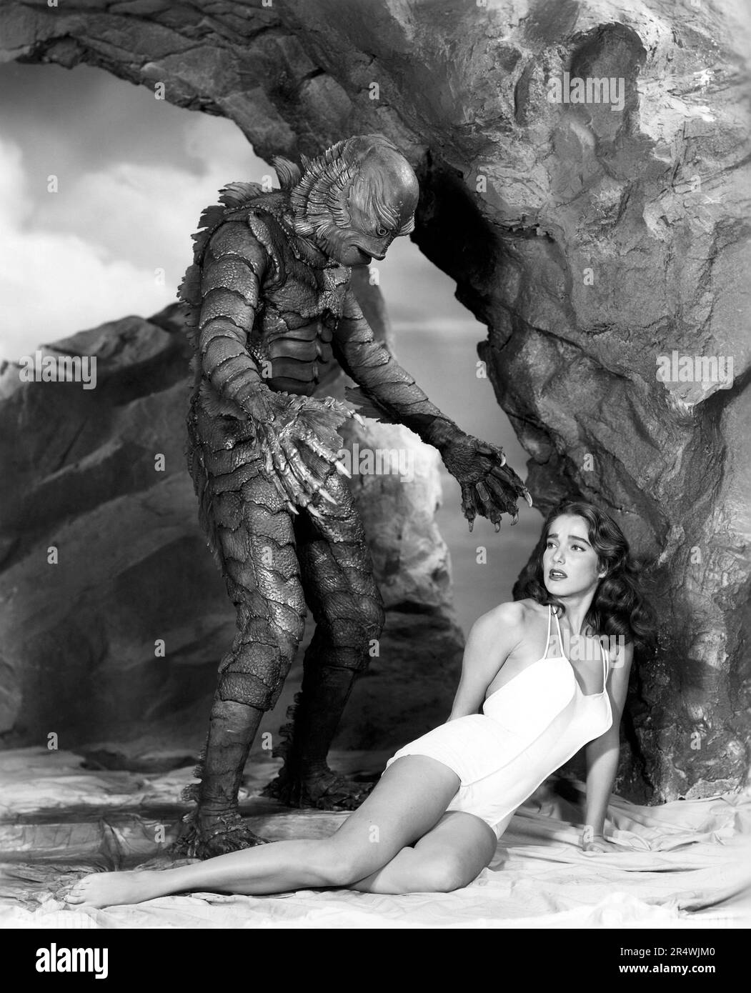 Creature from the Black Lagoon is a 1954 monster horror 3-D film in black-and-white, directed by Jack Arnold and starring Richard Carlson, Julia Adams, Richard Denning, Antonio Moreno and Whit Bissell. The Creature was played by Ben Chapman on land and by Ricou Browning underwater. Stock Photo