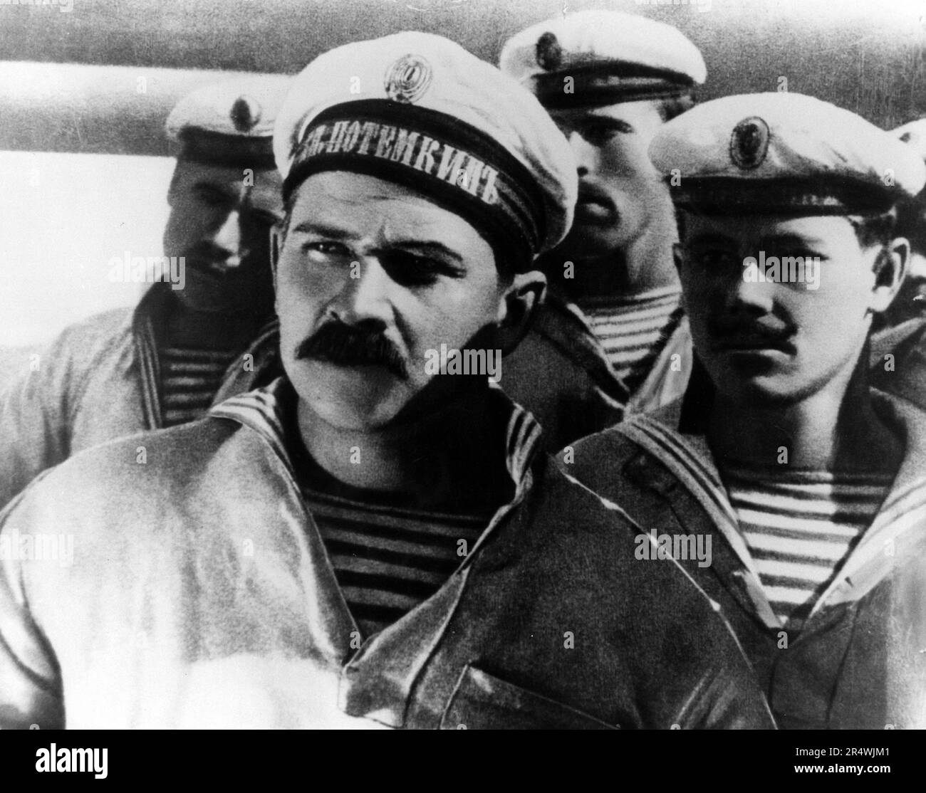 Battleship Potemkin, sometimes rendered as Battleship Potyomkin, is a 1925 silent film directed by Sergei Eisenstein and produced by Mosfilm. It presents a dramatized version of the mutiny that occurred in 1905 when the crew of the Russian battleship Potemkin rebelled against their officers of the Tsarist regime. Battleship Potemkin has been called one of the most influential propaganda films of all time, and was named the greatest film of all time at the Brussels World's Fair in 1958. Stock Photo