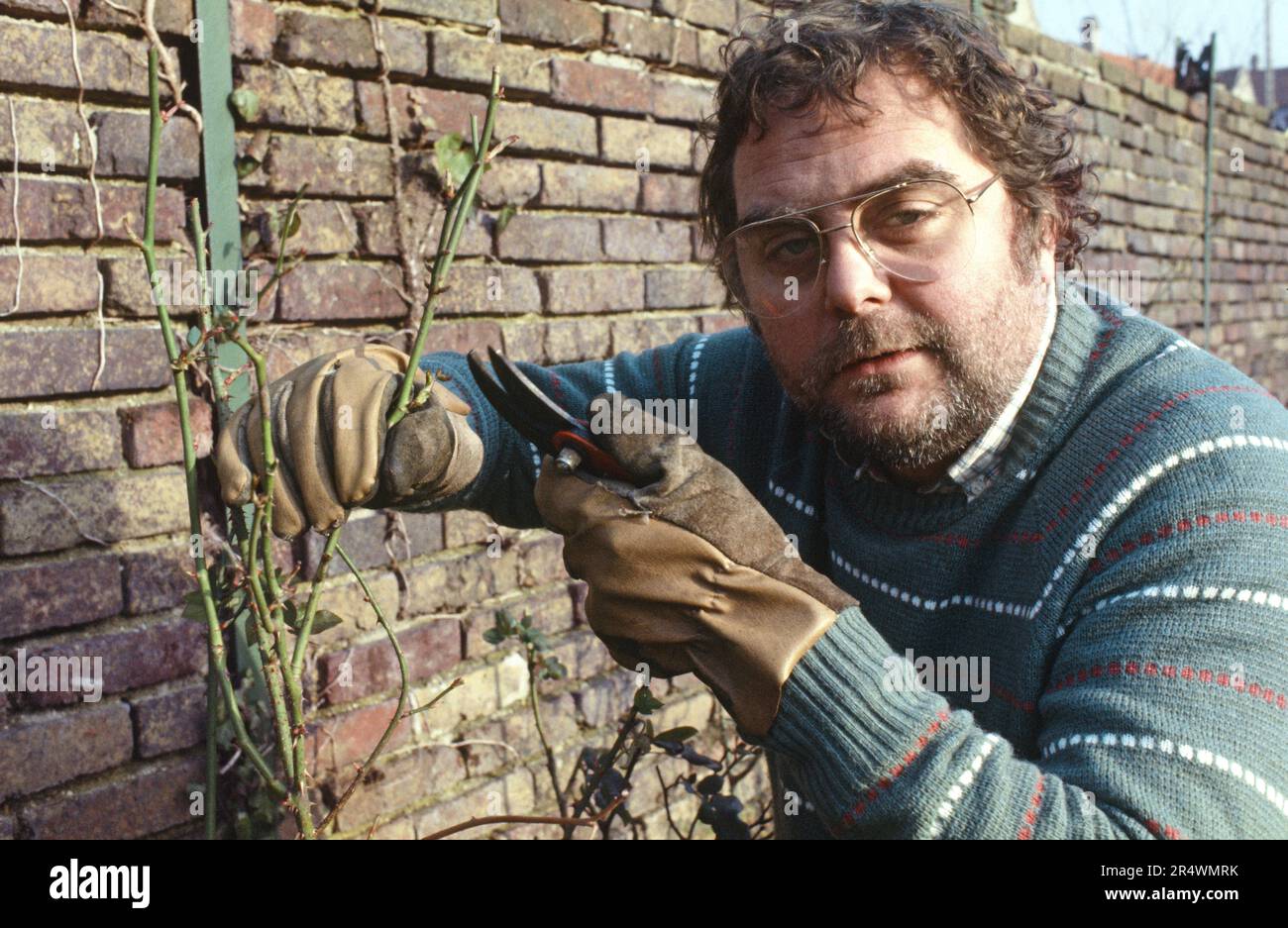 Portrait Of The French Actor Maurice Risch At Home Circa 1988 Stock