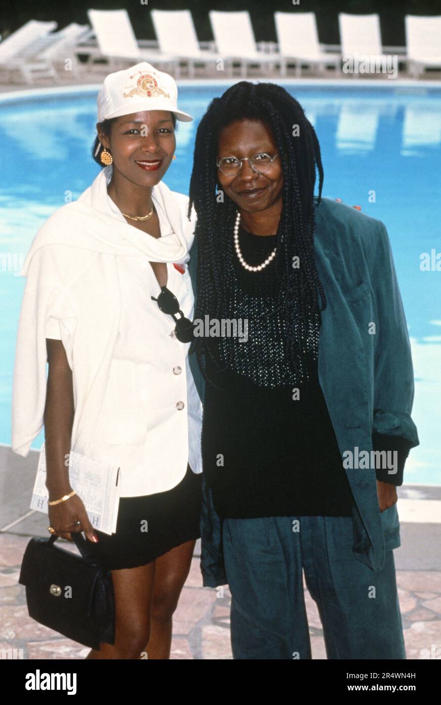 American actress Whoopi Goldberg. Portrait taken at the Deauville American Film Festival in September 1990. Stock Photo