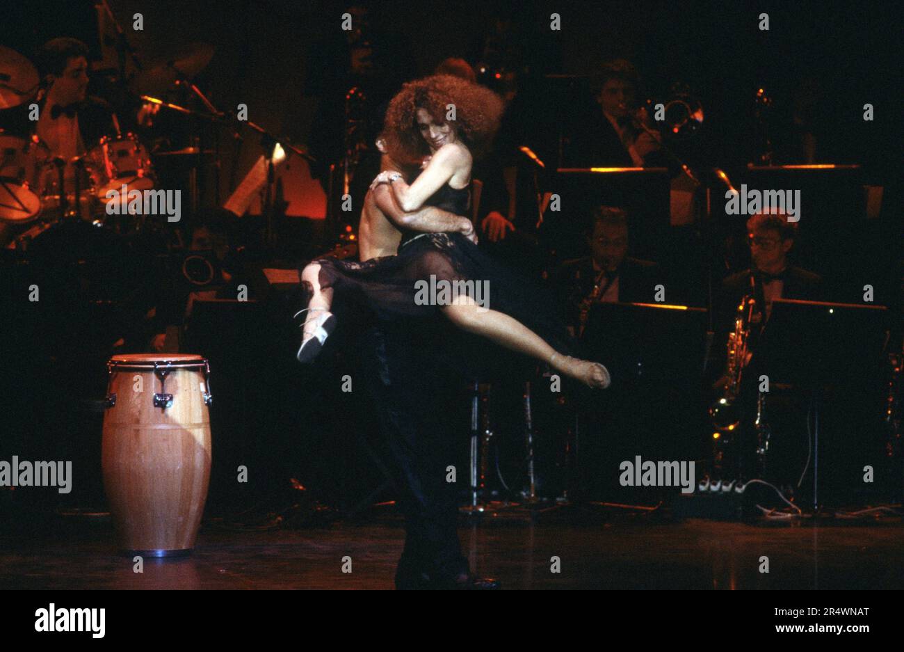 Julia Migenes on stage at the Olympia in Paris, May 1989. Stock Photo