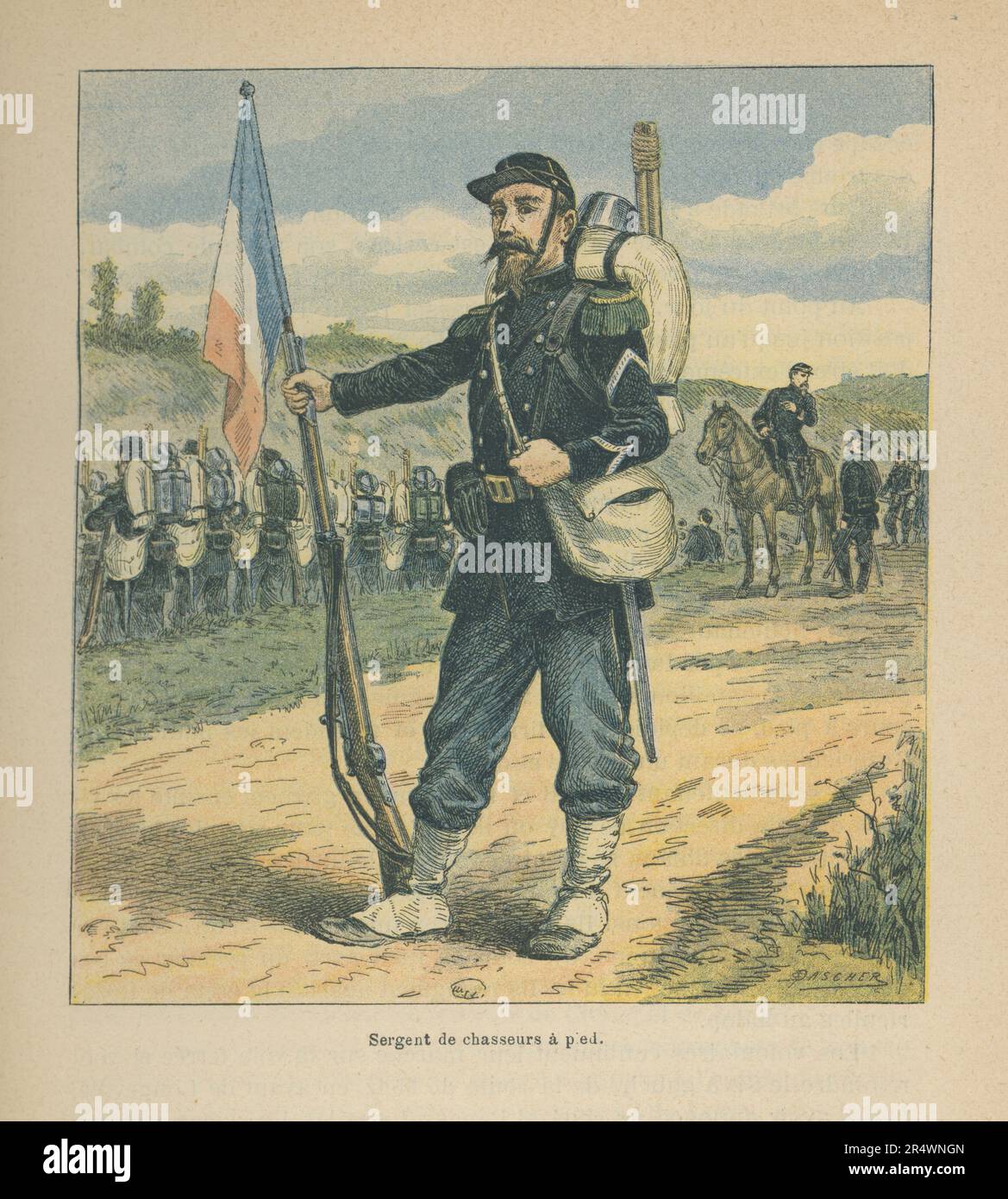 Figurine King & Country AR31 1776 - Sergent Français - Collection, Boîte Abîmée
