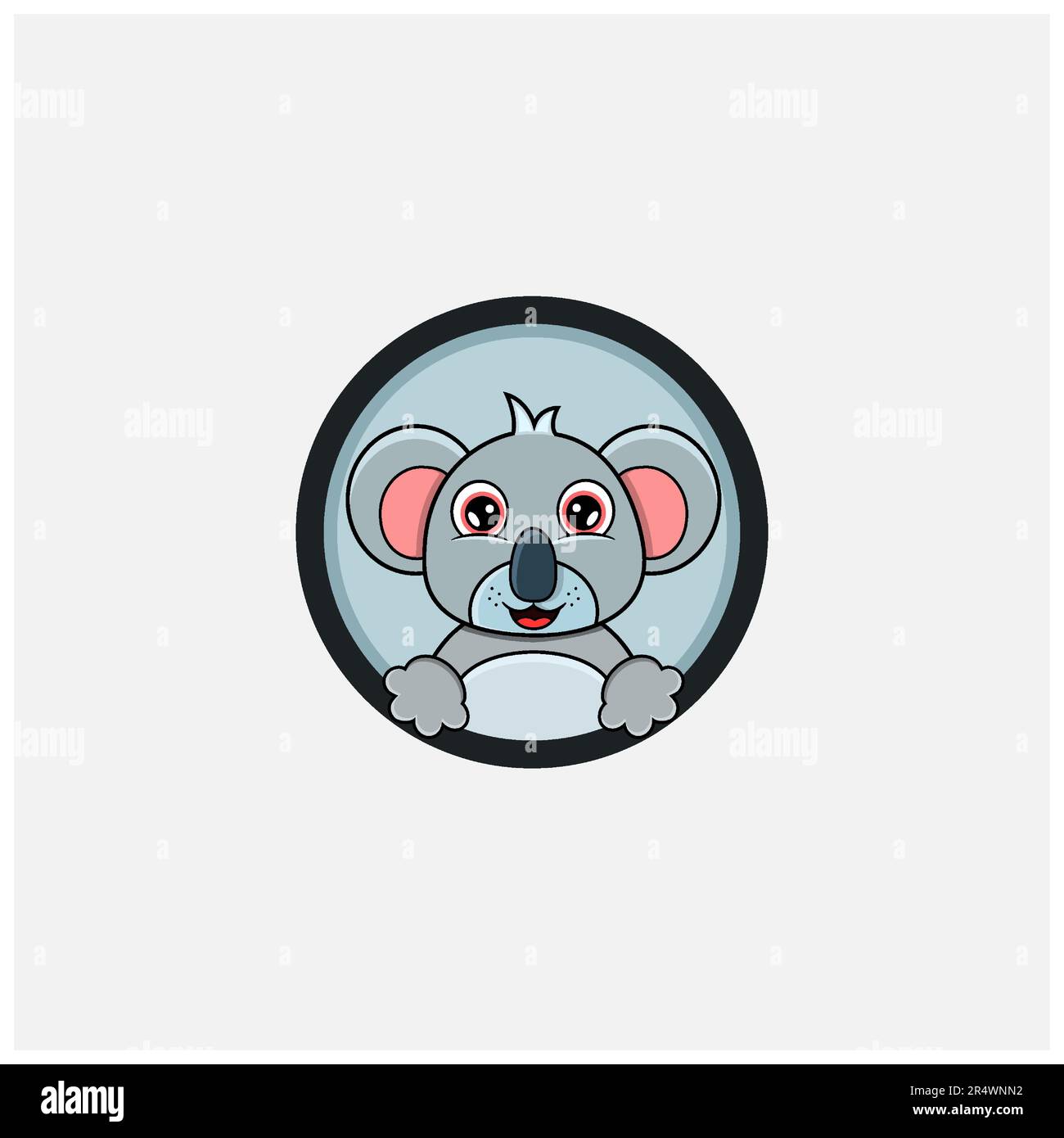Funny Koala Head Character Design. Perfect For Logo, Label, Template and Icon. Vector and Illustration. Stock Vector