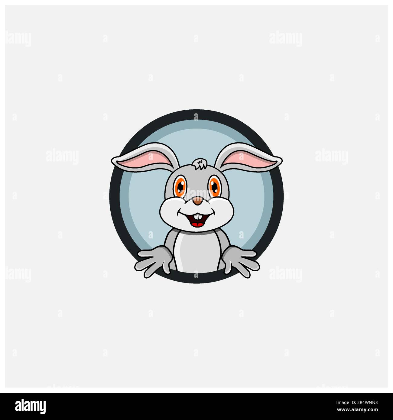 Funny Rabbit Head Character Design. Perfect For Logo, Label, Template ...