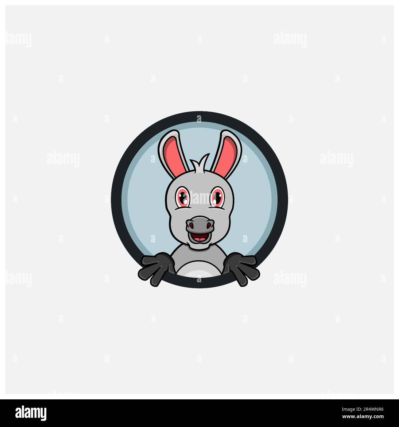 Funny Donkey Head Character Design. Perfect For Logo, Label, Template and Icon. Vector and Illustration. Stock Vector