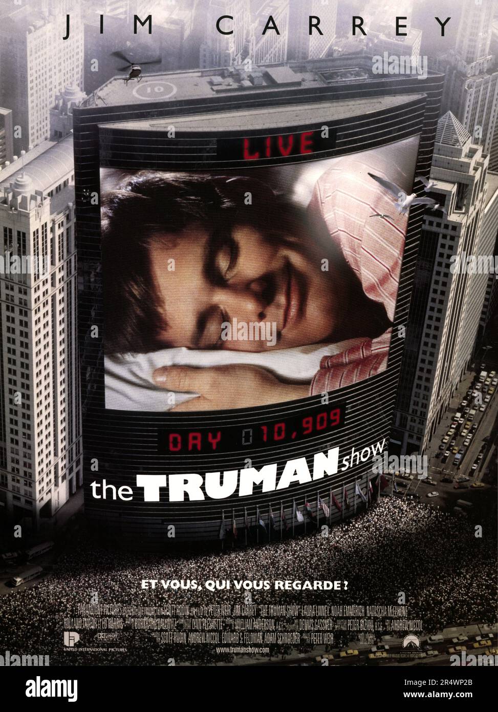 The Truman Show  Year : 1998 USA Director : Peter Weir Jim Carrey  French poster Stock Photo