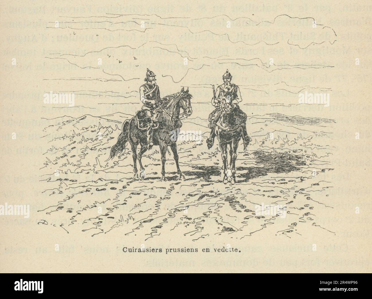 Plats d'étain 5 dragons ou cuirassiers guerre de 1870 - flat