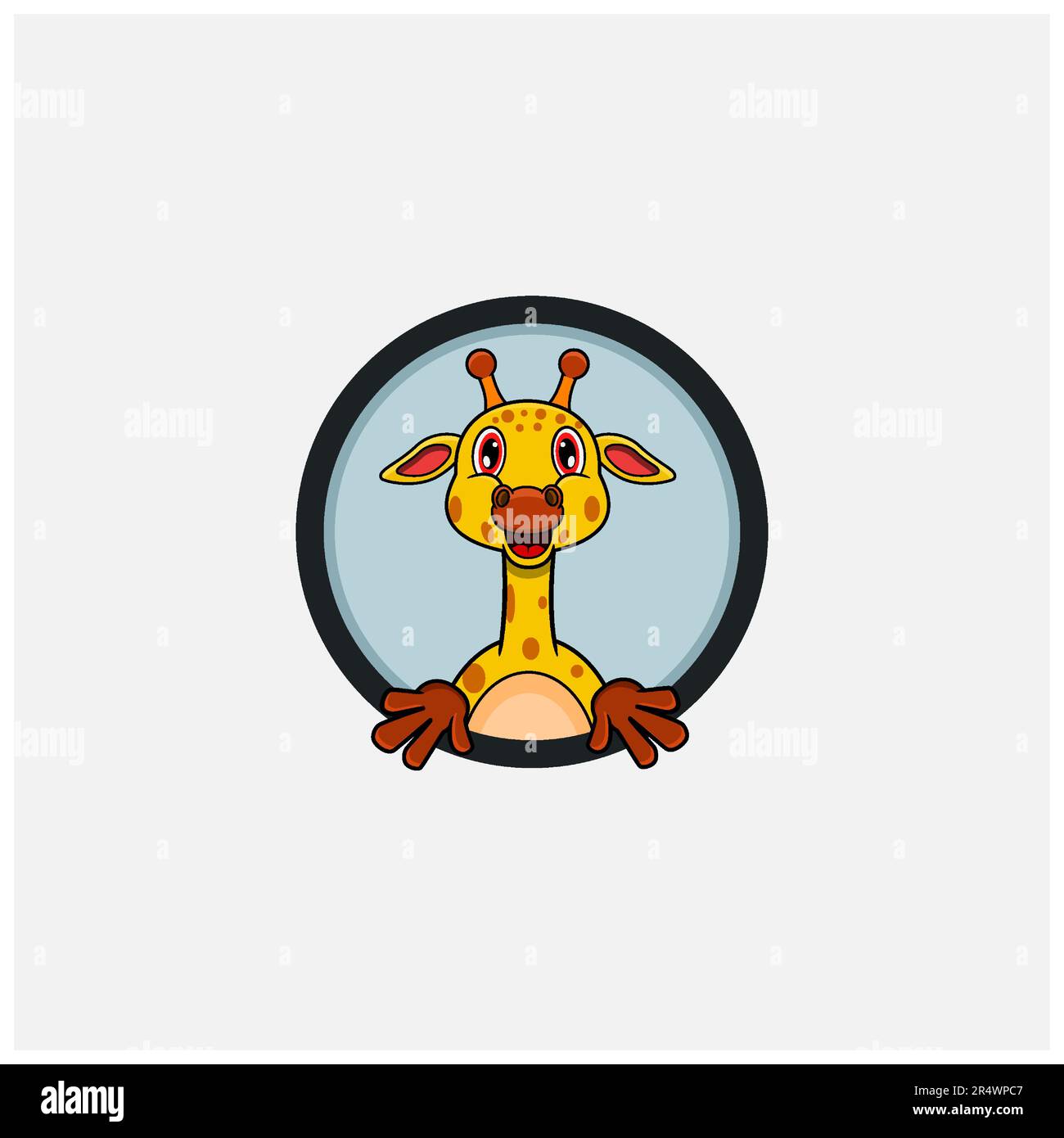 Funny Giraffe Head Character Design. Perfect For Logo, Label, Template and Icon. Vector and Illustration. Stock Vector