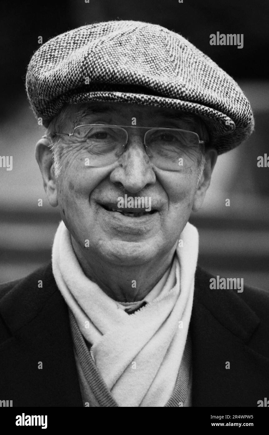 Portrait of former French tennis player René Lacoste, during the French Open. Paris, June 1983 Stock Photo