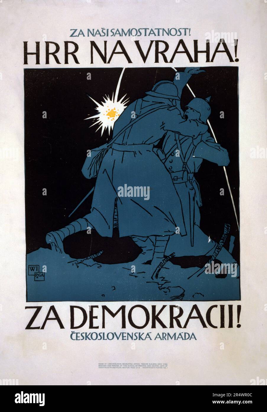 Czechoslovak Propaganda posterbin World War I. 1918 Stock Photo