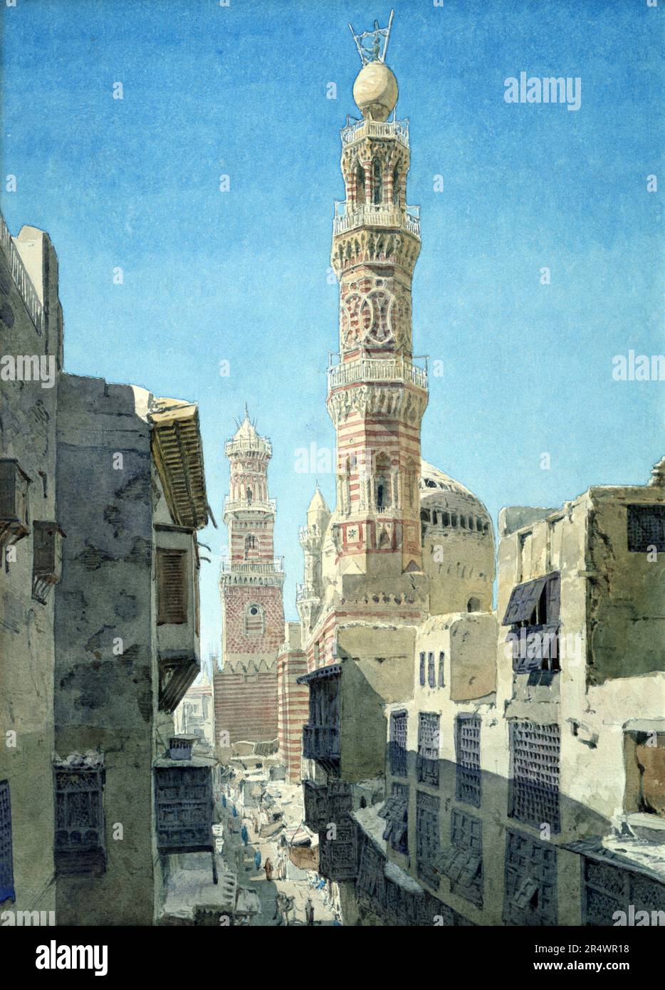Suq al-Nahhasin, Cairo', 1866. Watercolour. Richard Phene Spiers (1838-1916) English Architect. Egypt Architecture Building Stock Photo
