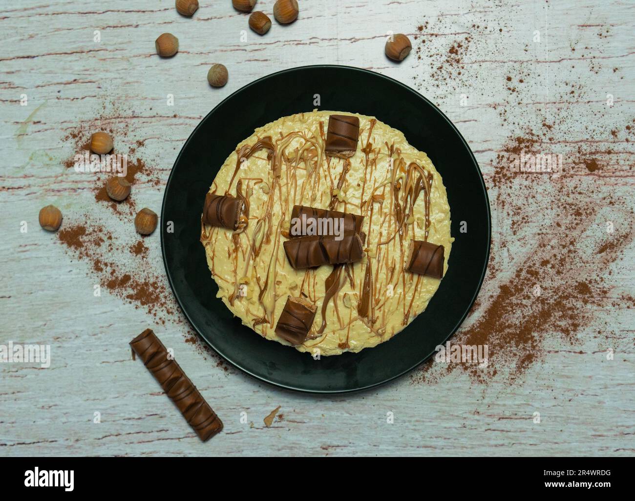 kinder bueno chocolate cheesecake and vanilla dessert Stock Photo Alamy