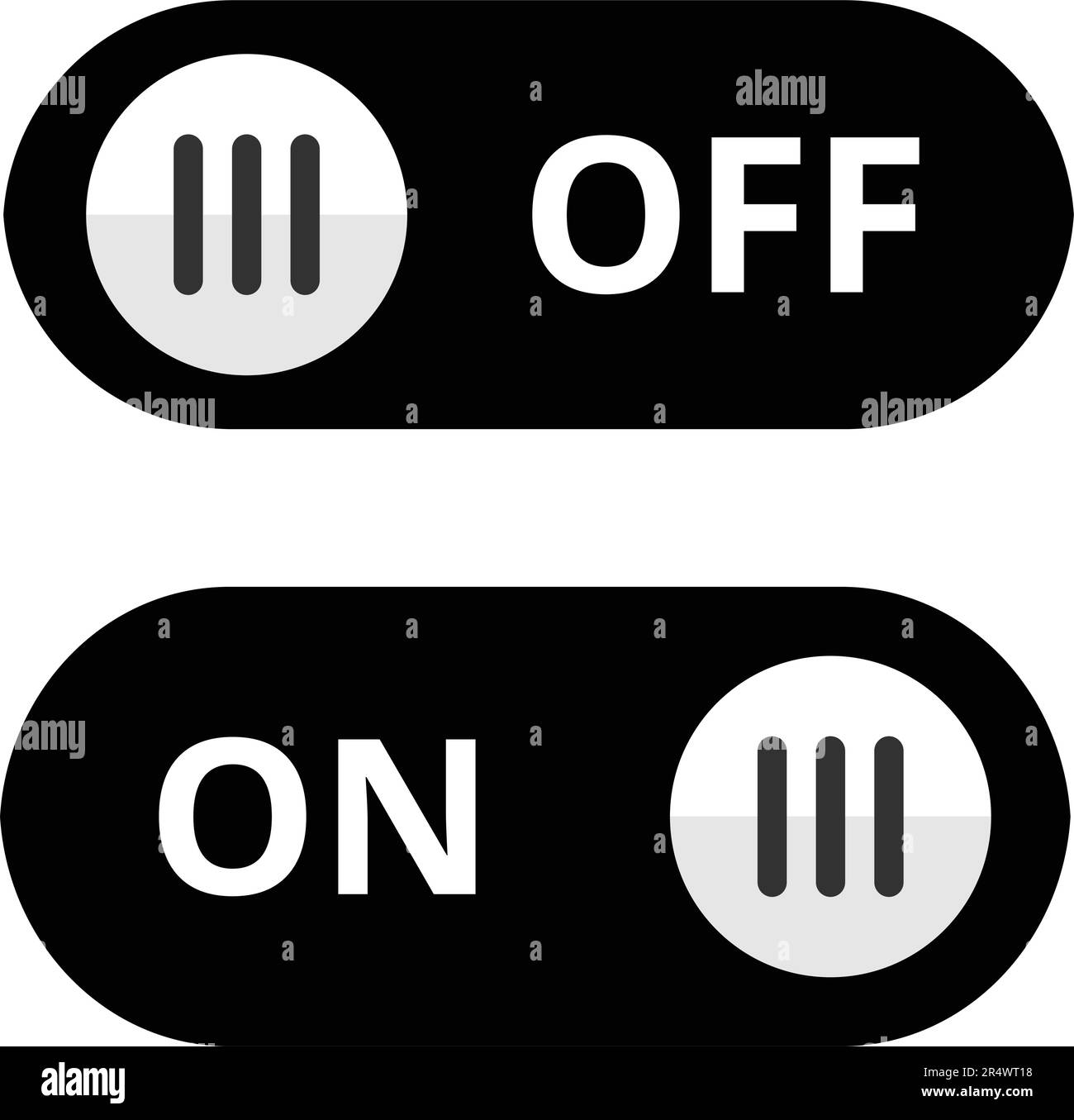 On and off black silhouette button vector illustration Stock Vector