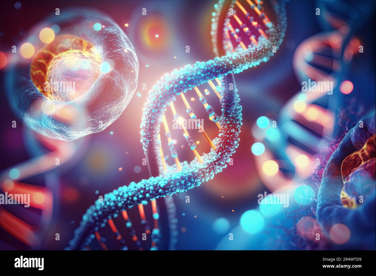 DNA structure of Human cell biology DNA strands molecular structure  ,Science background ,3D illustration Stock Photo - Alamy