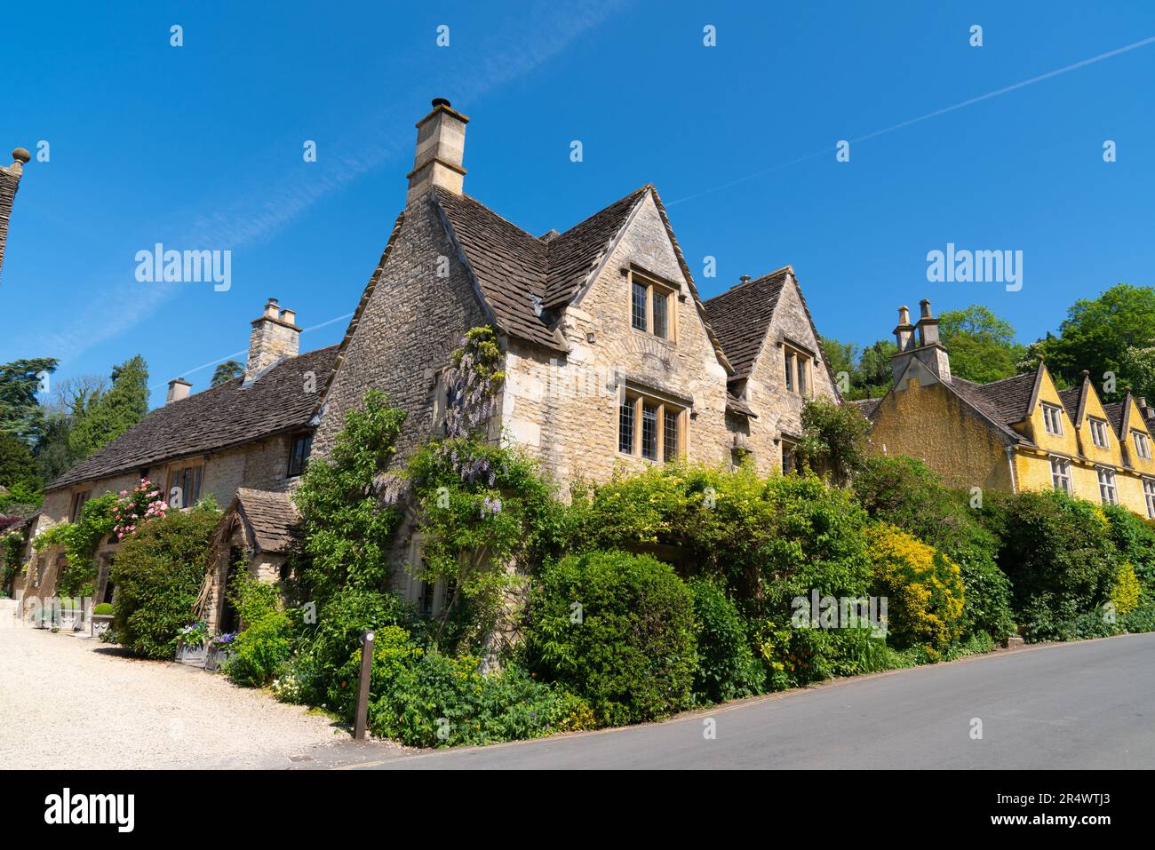 Houses Castle Combe Wiltshire England UK pretty quaint village in