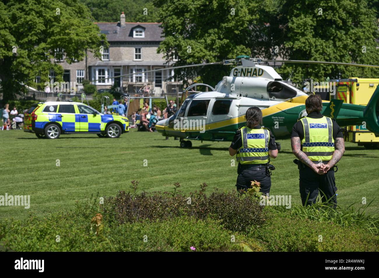 Kirkland, Kendal 30th May 2023 The North West Air Ambulance landed in