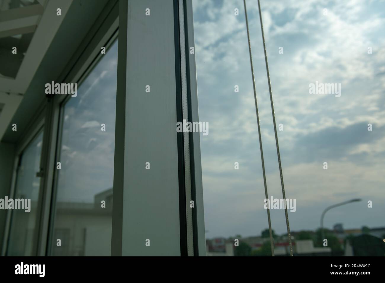 windows and construction detail of the air chambers and double glazing with argon krypton gas