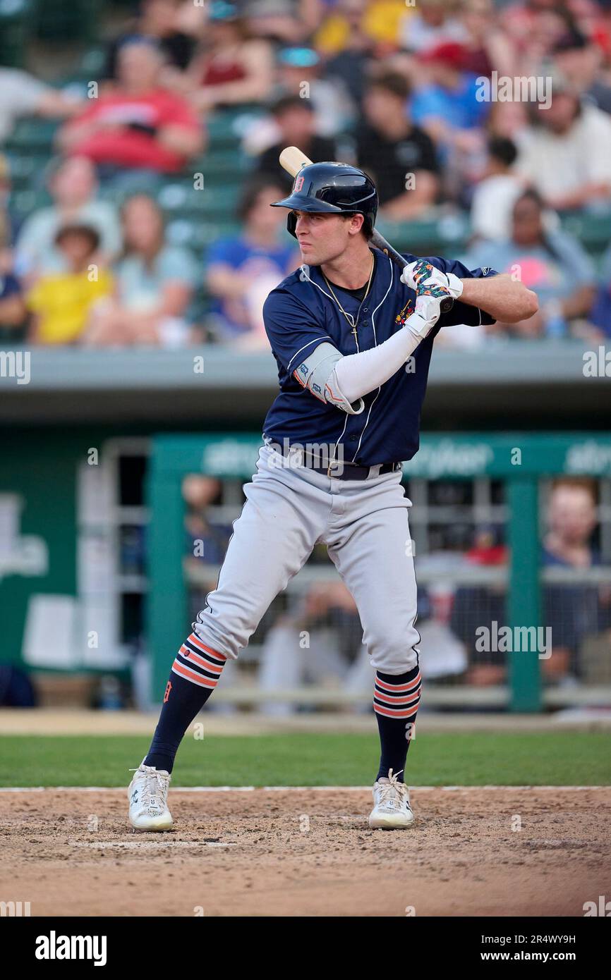 Detroit Tigers Kerry Carpenter (6) at bat while on rehab assignment