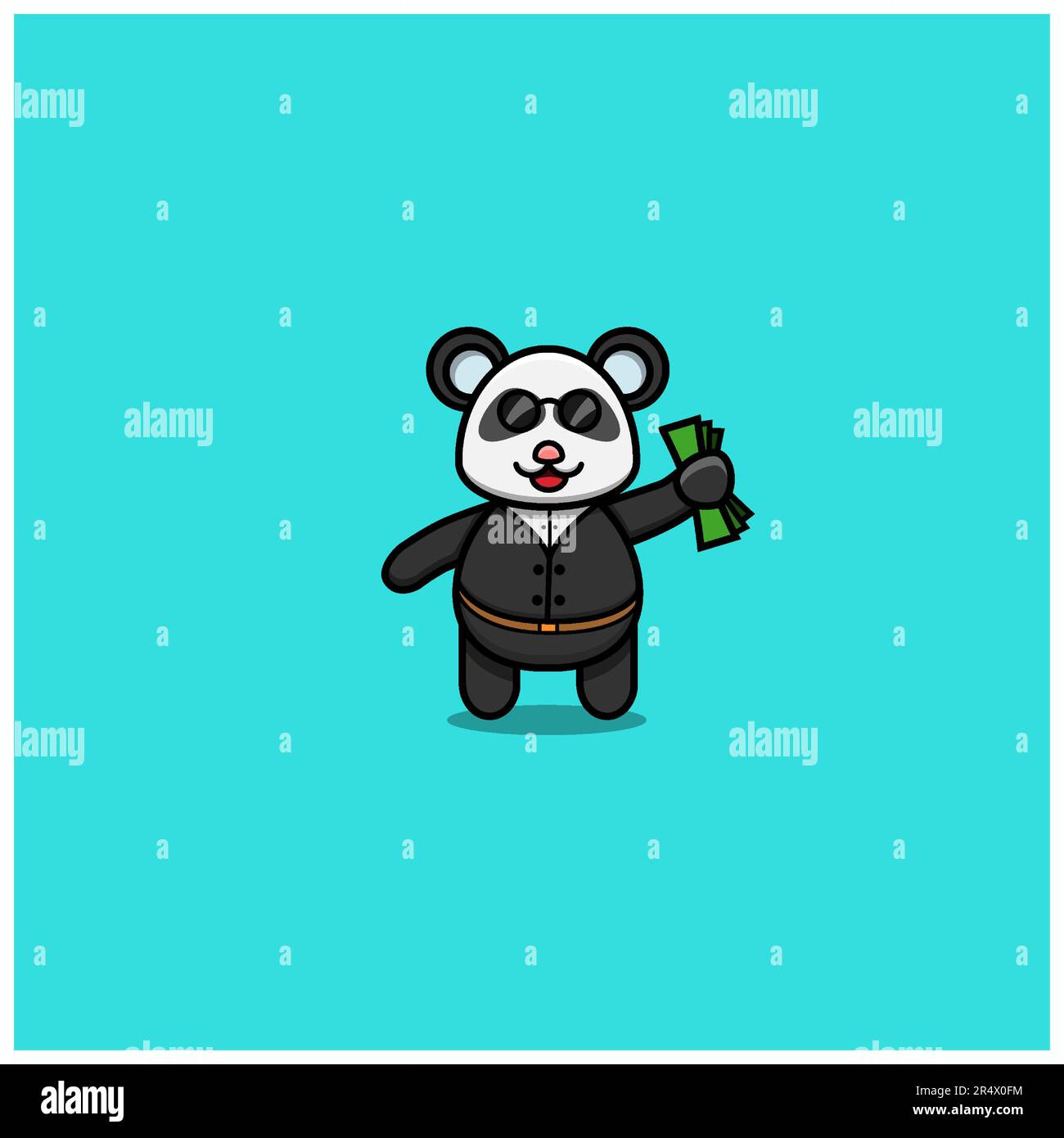 Cute Baby Panda Wearing businessman Costume. Character, Logo, Icon And Inspiration Design. Vector And Illustration. Stock Vector