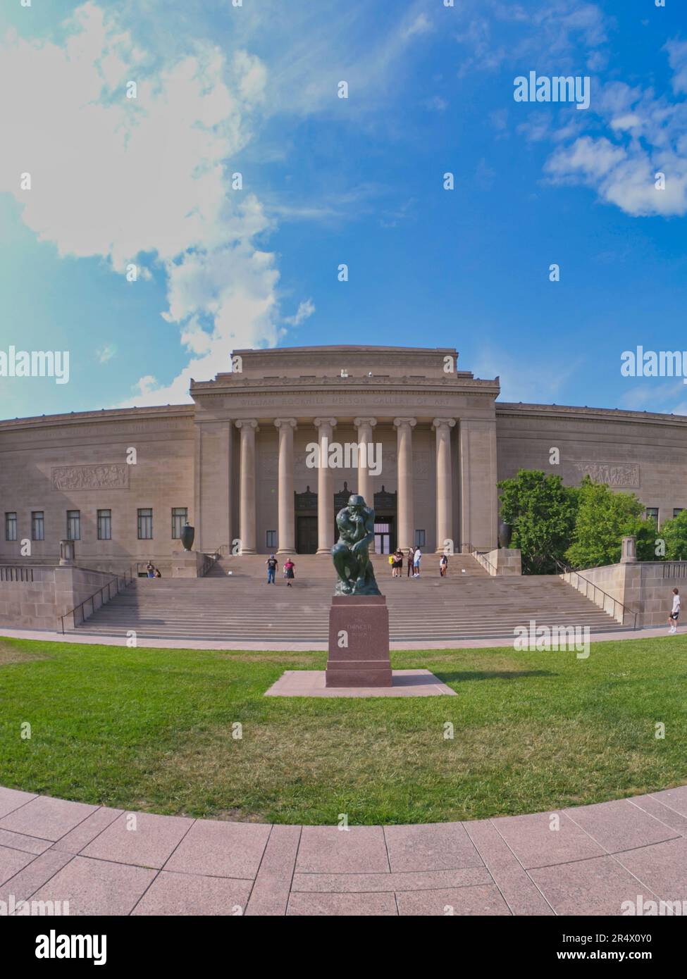 Kansas City, Missouri May 29, 2023 Fisheye Rodin's Thinker at the