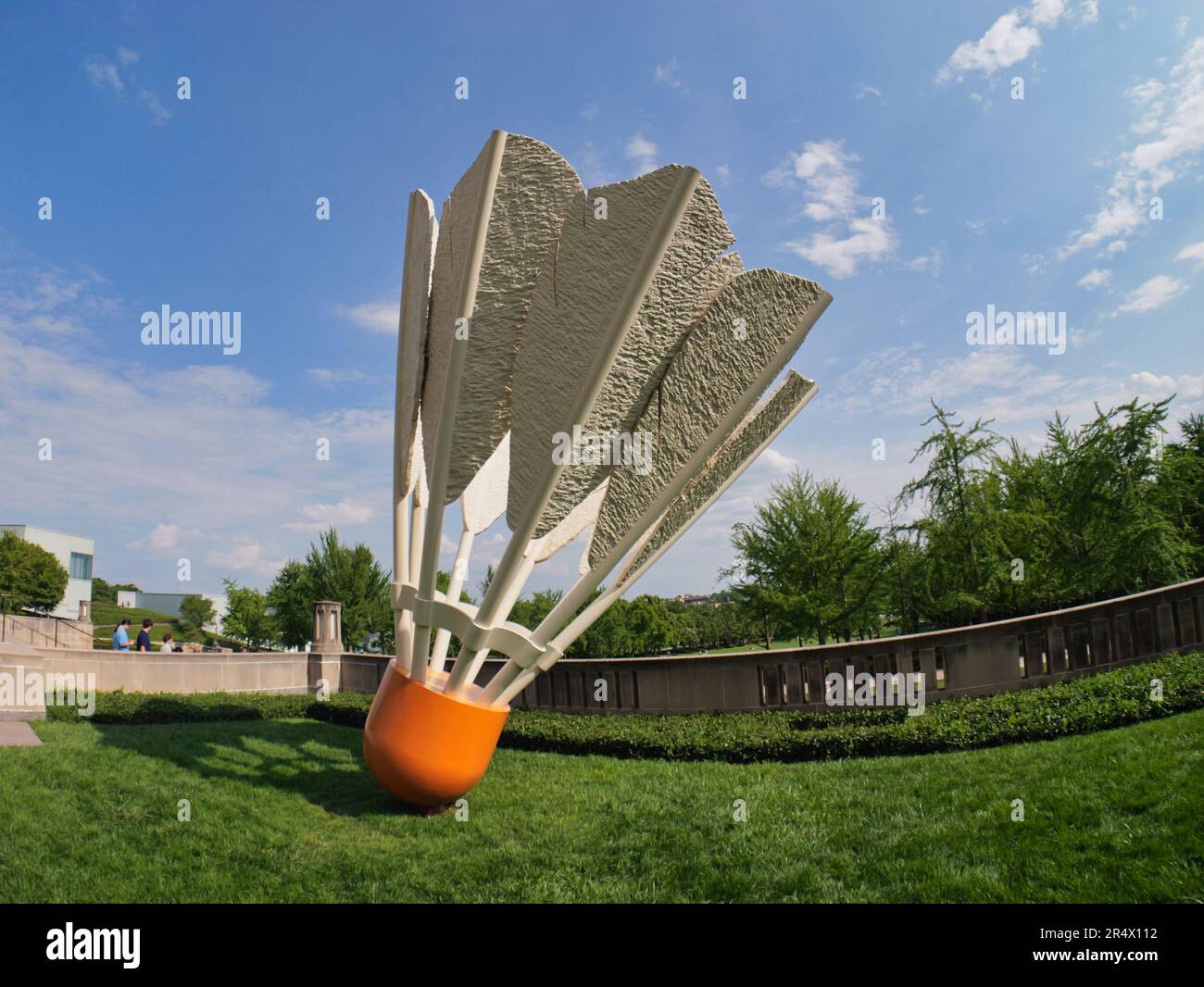 Kansas City, Missouri May 29, 2023 Fisheye of the Shuttlecock Sculptures of the NelsonAtkins