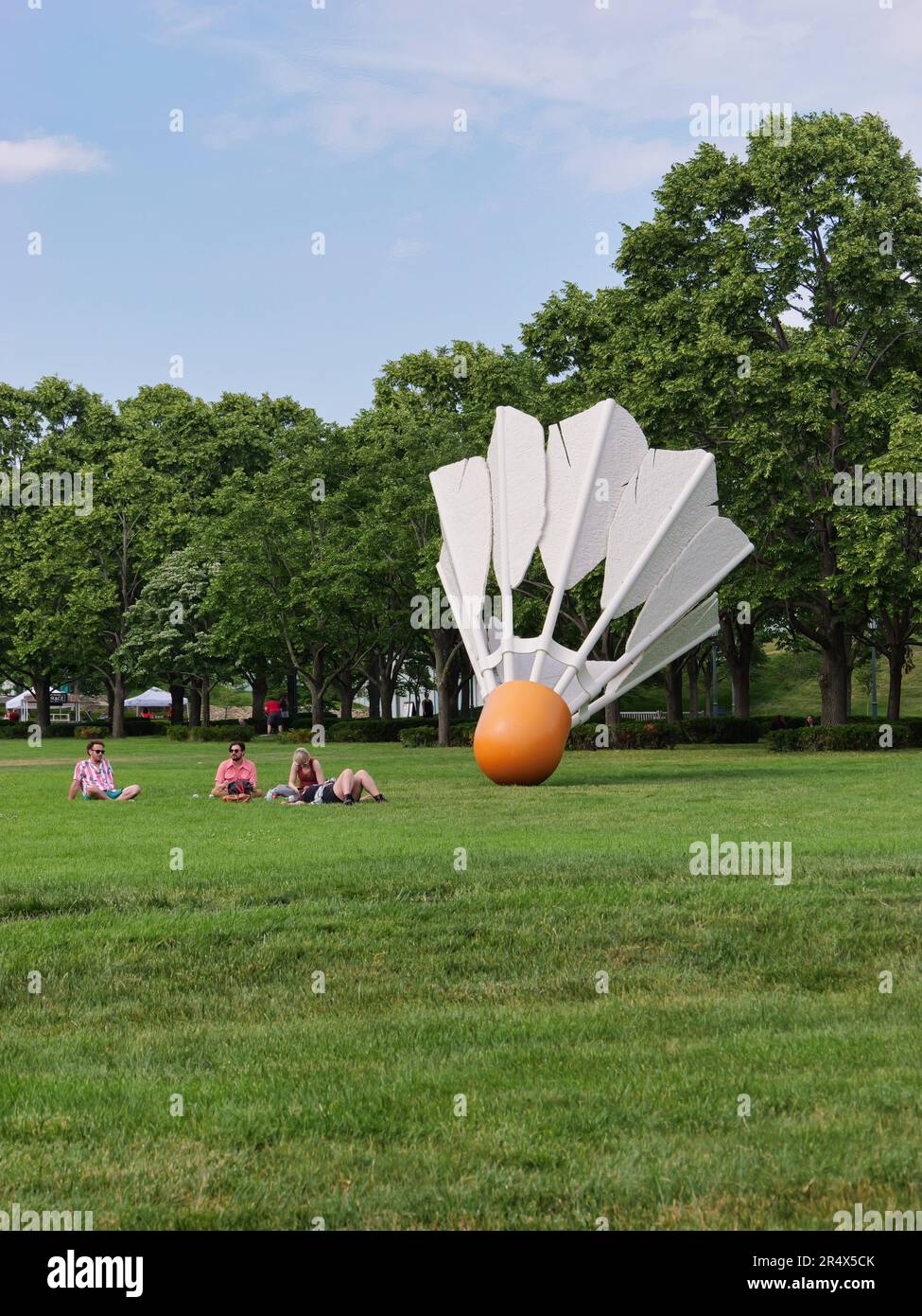 Kansas City, Missouri May 29, 2023 WideAngle of the Shuttlecock Sculptures of the Nelson
