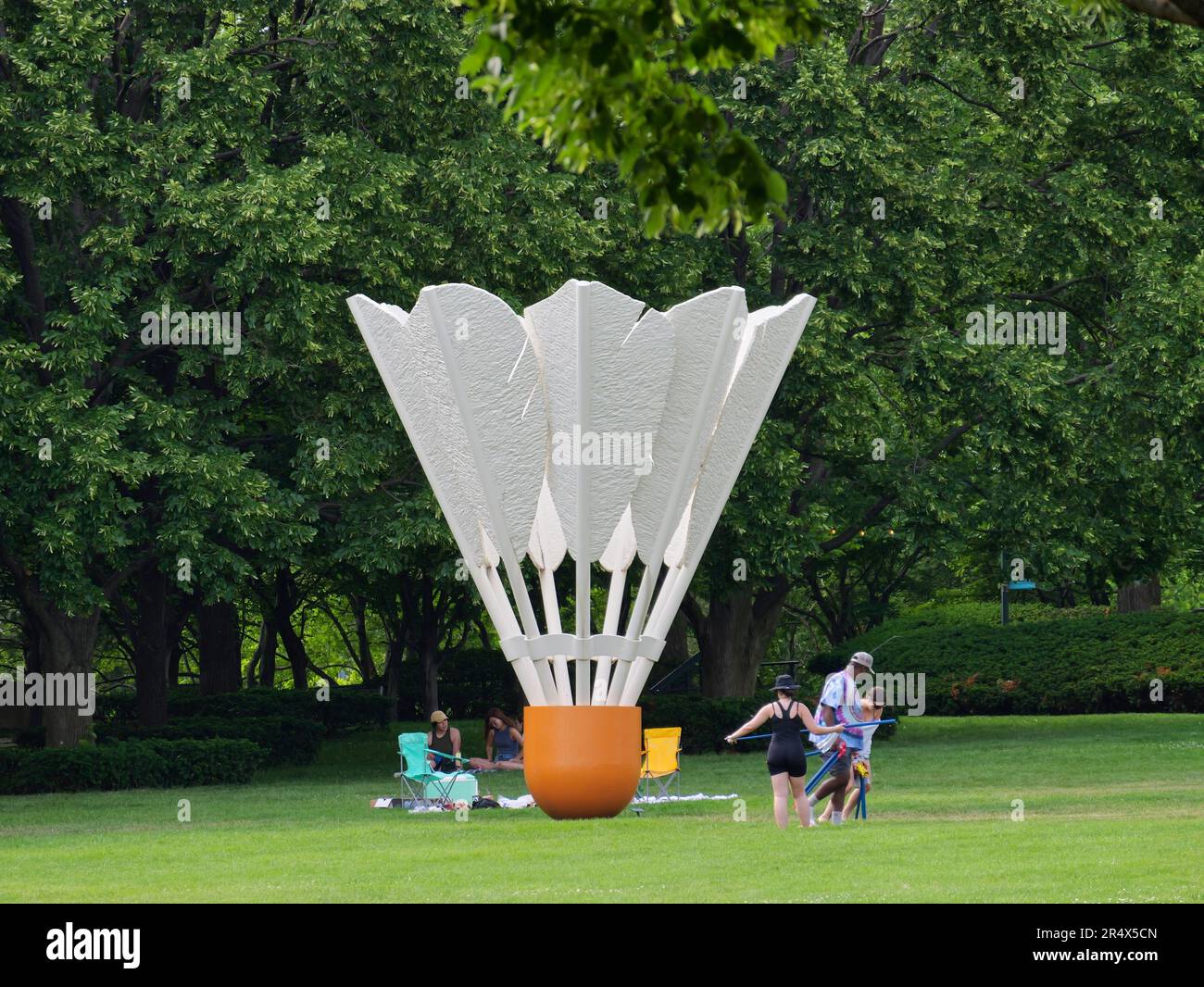 Kansas City, Missouri May 29, 2023 WideAngle of the Shuttlecock Sculptures of the Nelson